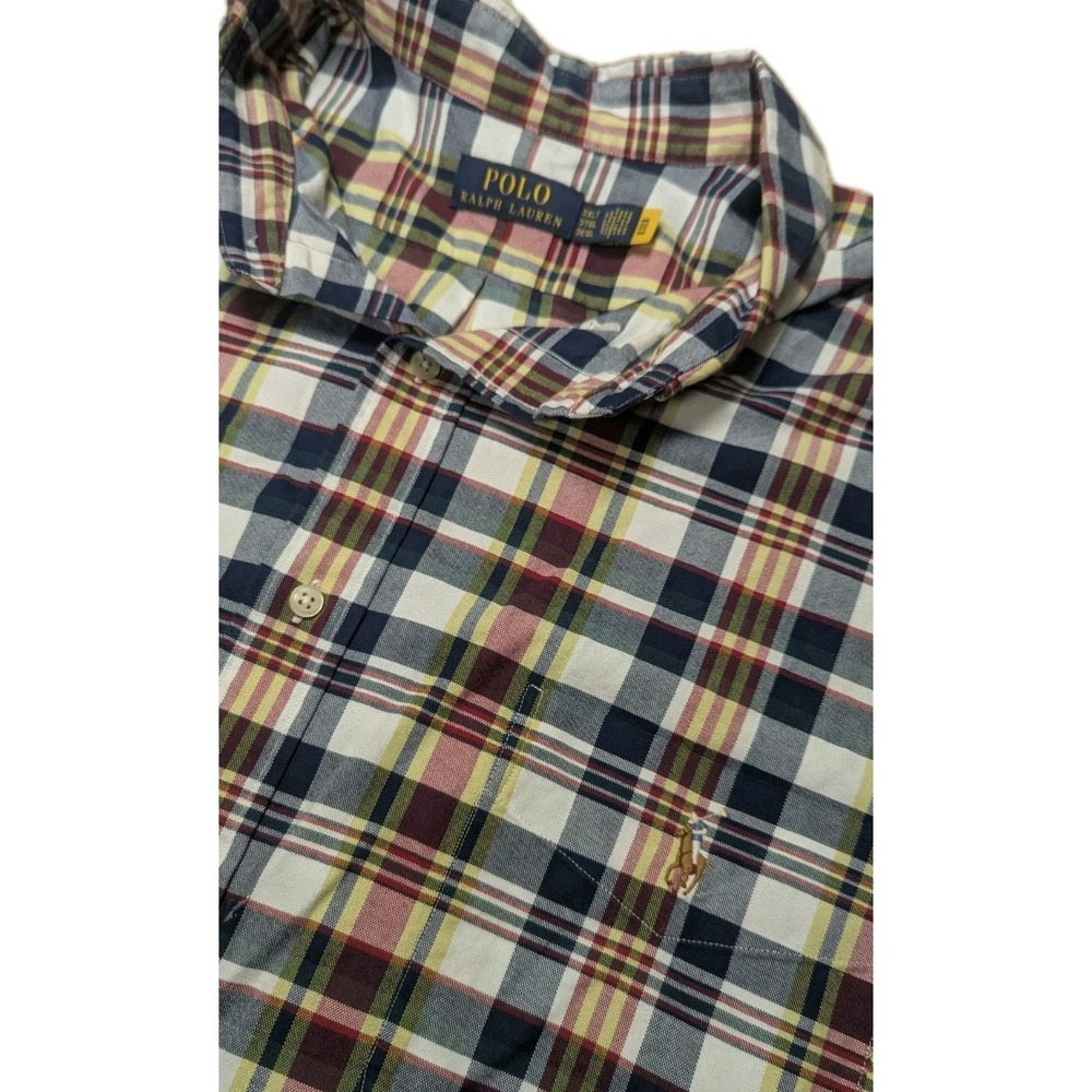 Polo Ralph Lauren Plaid Oxford Short Sleeve Button Down Shirt Men's 3XLT Tall